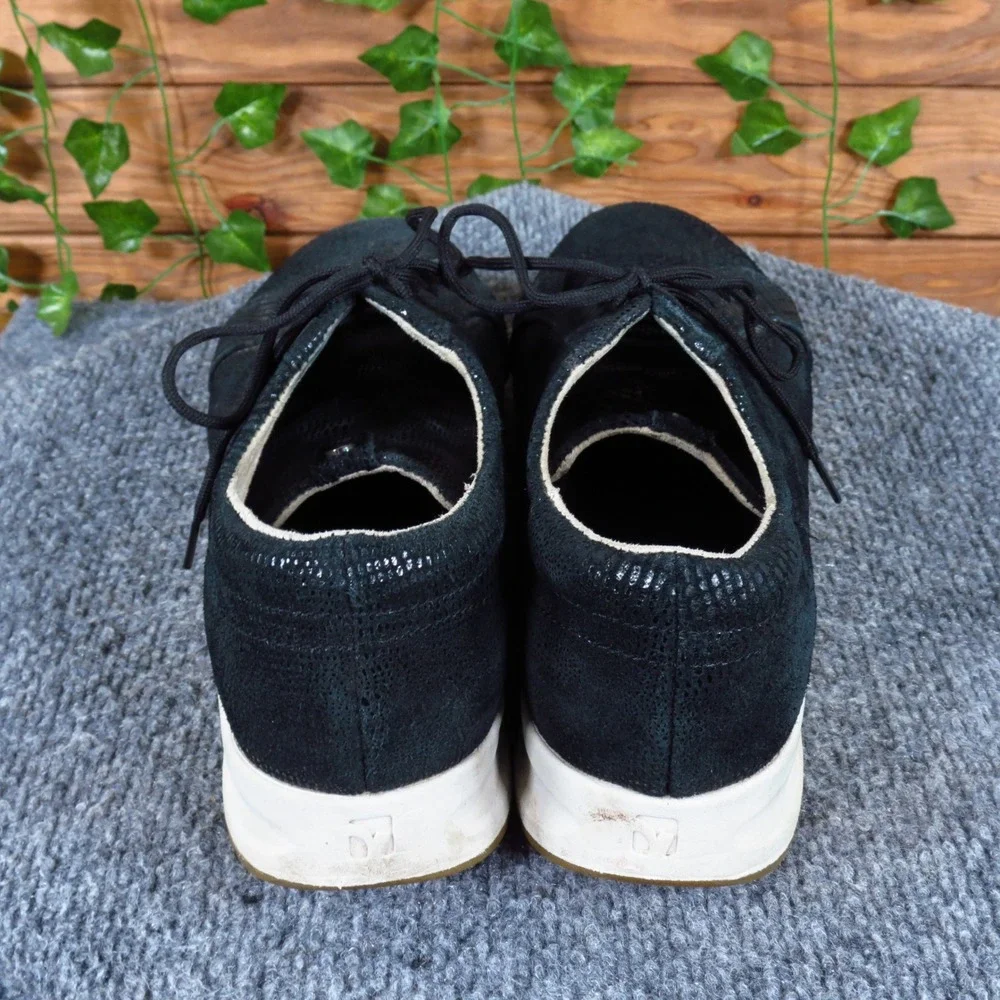 Revere Athens Women Casual Sneaker Size 8 Wide Walking‎ Shoe Black Leather